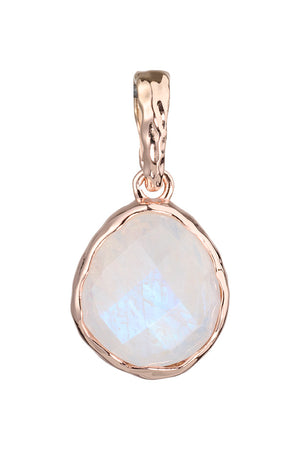 Riva - wavy edge rose gold necklace pendant moonstone gemstone