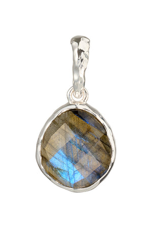 Riva - wavy edge silver pendant labradorite gemstone