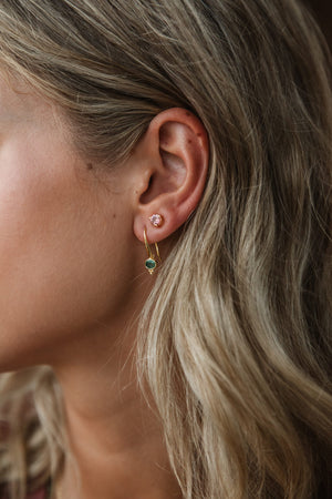 Yaya - stud earrings gold blue topaz November
