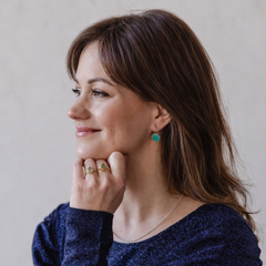 Flore - flowercup earrings silver aqua chalcedony