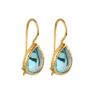 Veda - drop earrings gold blue topaz