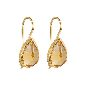 Veda - drop earrings gold citrine