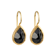 Veda - drop earrings gold black onyx