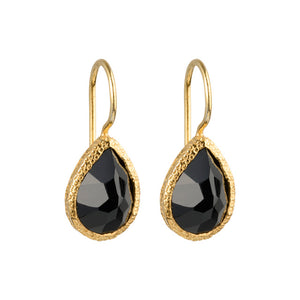 Veda - drop earrings gold black onyx
