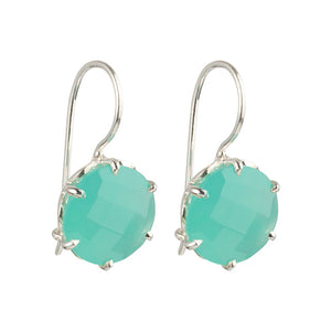 Flore - flowercup earrings silver aqua chalcedony