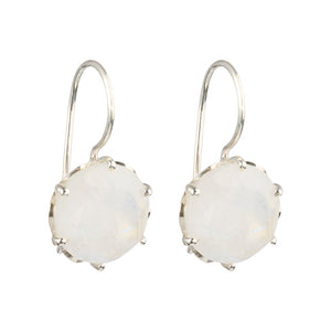Flore - flowercup earrings silver moonstone