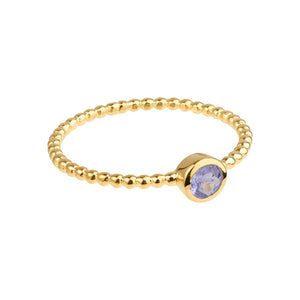Luna - birthstone ring gold tanzanite December
