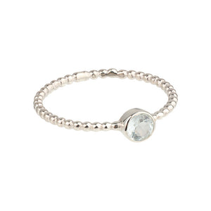 Luna - birthstone ring silver aquamarine March