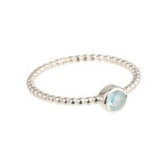 Luna - birthstone ring silver blue topaz November