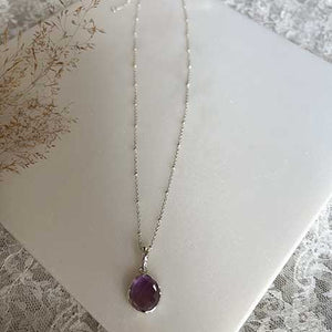 Silver necklace round link with balls