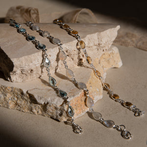 Bracelet améthyste ovale argent