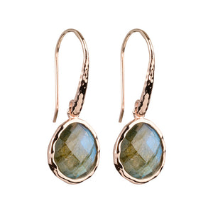 Riva - wavy edge earrings gold labradorite
