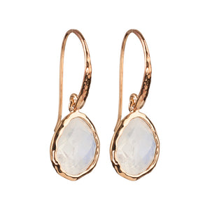 Riva - wavy edge earrings gold moonstone