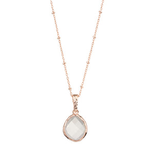 Rose gold necklace with round links and beads