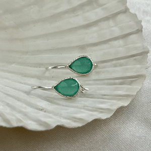 Veda - drop earrings silver aqua chalcedony