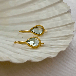 Veda - drop earrings gold blue topaz