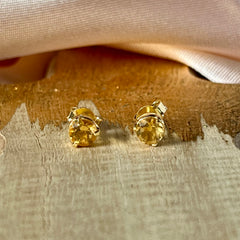 Yaya - stud earrings gold citrine