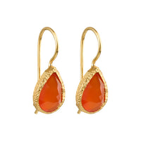 Veda - drop earrings gold carnelian