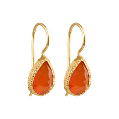 Veda - drop earrings gold carnelian