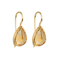 Veda - drop earrings gold citrine