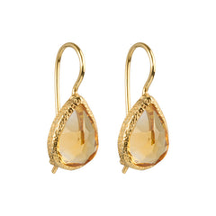 Veda - drop earrings gold citrine