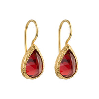 Veda - drop earrings gold garnet