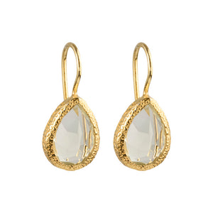 Veda - Drop Earrings Gold Green Amethyst