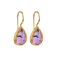 Veda - drop earrings gold light amethyst