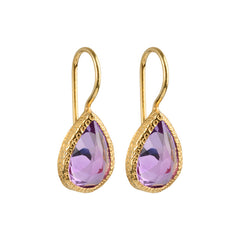 Veda - drop earrings gold light amethyst