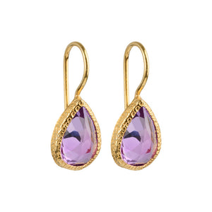 Veda - drop earrings gold light amethyst