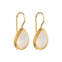 Veda - drop earrings gold moonstone