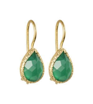 Veda - drop earrings gold green onyx
