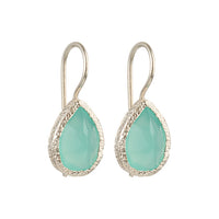 Veda - drop earrings silver aqua chalcedony