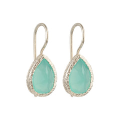 Veda - drop earrings silver aqua chalcedony