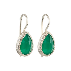 Veda - drop earrings silver green onyx