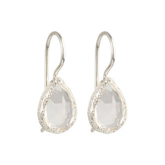 Veda - drop earrings silver clear quartz