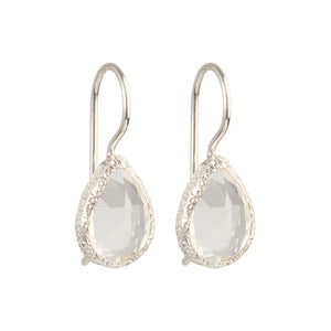 Veda - drop earrings silver clear quartz