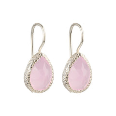 Veda - drop earrings silver pink chalcedony