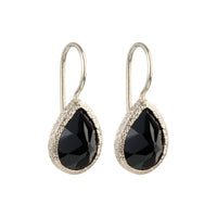 Veda - droplet earrings silver black onyx