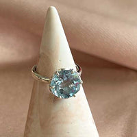 Flore - silver flowercup ring blue topaz