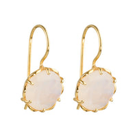 Flore - flowercup earrings with gemstone gold moonstone