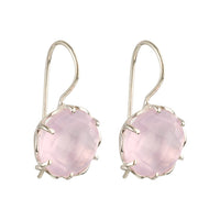 Flore - flowercup earrings silver pink chalcedony