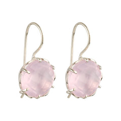 Flore - flowercup earrings silver pink chalcedony