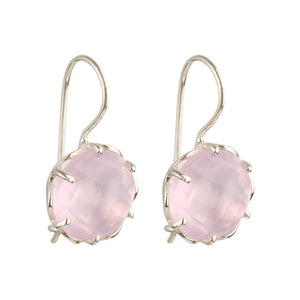 Flore - flowercup earrings silver pink chalcedony