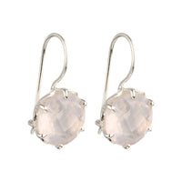 Flore - flowercup earrings silver rose quartz