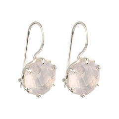 Flore - flowercup earrings silver rose quartz