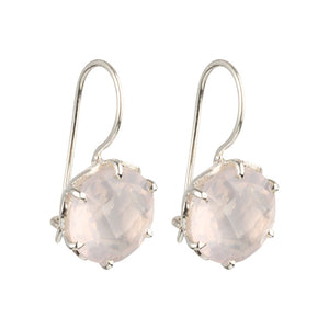 Flore - flowercup earrings silver rose quartz