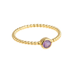 Luna - birthstone ring gold amethyst February