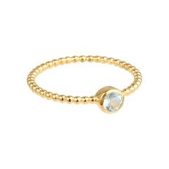 Luna - birthstone ring gold blue topaz November