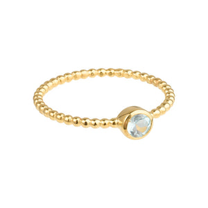 Luna - birthstone ring gold blue topaz November